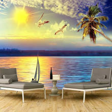 Sunset Seascape 3D Photo Wallpaper For Walls Custom Wall Painting Living Room Sofa Bedroom Wall Decoration Papier Peint Mural 3D 2024 - buy cheap