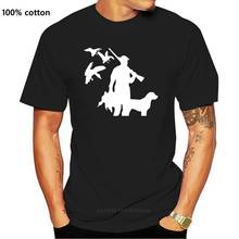 Camiseta holgada de algodón para hombres, camisa de moda con diseño de pato, perro de caza, regalo divertido del Día del Padre, regalo de cumpleaños 2024 - compra barato
