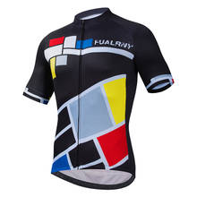 Camiseta esportiva de equipe profissional fualrny, roupa respirável para ciclismo masculino de verão com manga curta e mtb 2024 - compre barato