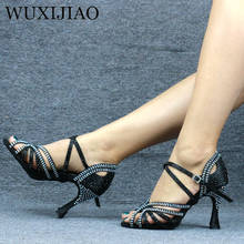WUXIJIAO Women's Latin Dance Shoes New Dance Shoes Unique Design Salsa Shoes Diamond Sandals 2024 - buy cheap