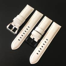 22MM 24MM 26MM White Crocodile Pattern Genuine leather Watchband Watch Strap Replace For Panerai Mido Seiko Pilot Bracelet Belt 2024 - buy cheap