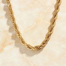 SOMMAR New 18KGP Gold Filled necklace chains 8mm 45cm and 5cm adjustable fashion Twist chain tattoo choker Jewelry for women 2024 - buy cheap