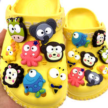 10PCS/Set Big Eyes Animal Icon Shoes Charms Cartoon Croc Slipper Decoration Fish Chick Wristband Accessories Buckles 2024 - buy cheap