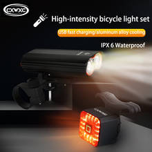 Luz do farol traseiro para bicicleta, luz de freio com sensor automático, lanterna com flash de carregamento usb para segurança na frente e traseira de bicicleta 2024 - compre barato