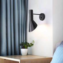 Скандинавский минималистичный Креативный дизайн светодиодный настенный светильник Современный Лофт Черный Белый настенный светильник для гостиной спальни фойе столовой 2024 - купить недорого