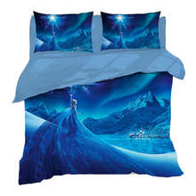 3D Frozen Elsa princesa juego de cama doble tamaño edredón funda de edredón para niñas dormitorio decoración reina monos ropa de cama individual los niños 2024 - compra barato