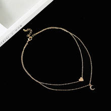New Korean Double-layer Necklace For Women Birthday Gift Rose Gold Heart Alloy Necklace Pendant Women Jewelry 2024 - buy cheap