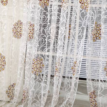 Room Floral Tulle Window Curtain Drape Panel Decal Scarf Valances Door Decor For Living Room Curtains 2024 - buy cheap