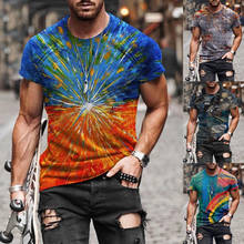 New Men Fashion Abstract Painting Casual Tops Summer Short Sleeves Tops Round Neck Athletic T-Shirts Plus Size 2024 - buy cheap