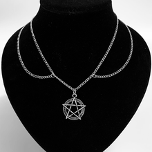 Supernatural Witchcraft Pentagram Pendant Double Necklace Vintage Silver Charm Gothic Necklace Jewelry Women's Halloween Gift. 2024 - buy cheap