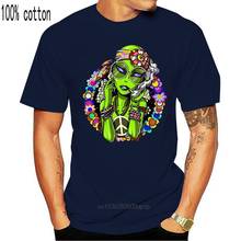 Мужская футболка, хиппи, инопланетянин, мир, марихуана, психоделическая Женская Мужская футболка 2024 - купить недорого