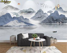 beibehang 3d custom wall paper mural ink landscape landscape golden landscape background wall zen landscape 3d wallpaper 2024 - buy cheap