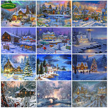 DIY 5D Diamond Painting By Number Full Drill Square House Cross Stitch Diamond Mosaic Winter Story Hut Castle Landscape Wall Art 2024 - buy cheap
