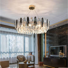 Хрустальная люстра для гостиной, современный светильник для столовой, модель отеля, лампа для спальни в гонконгском стиле, люстра, светильник s 2024 - купить недорого