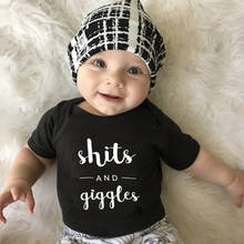 2020 Shits And Giggles Letters Print Baby Romper Jumpsuit Newborn Baby Boys Girls Infant Rompers Clothes Outfits Toddler Outfits 2024 - buy cheap