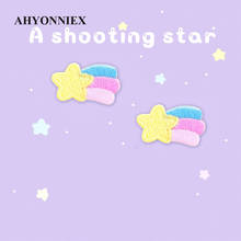 AHYONNIEX 1 Pair Shooting Star Embroidery Patches for Bag Jeans Angel Iron On Patches for Clothes Small DIY Patch Cute 2024 - buy cheap