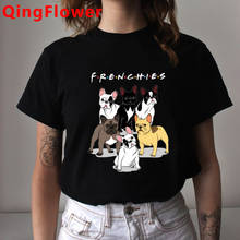 Kawaii French Bulldog Funny Cartoon T Shirt Women Harajuku Cute Anime T-shirt Graphic 90s Casual Tshirt Ullzang Top Tees Female 2024 - buy cheap