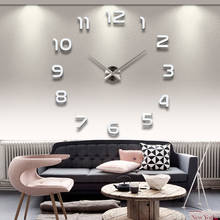Reloj de pared de 47 pulgadas para decoración del hogar, pegatinas de espejo acrílico 3d Diy, aguja de cuarzo para sala de estar, nuevo 2024 - compra barato