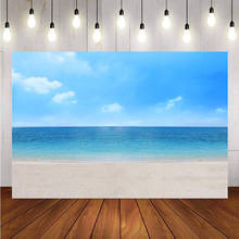 Blue sky and sea backdrop for photography sandy beach background for photo booth studio vinyl floor summer holiday party decor 2024 - buy cheap