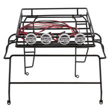 Metal Roof luggage Rack with White LED light for RC Car 1/10 RC 4WD Tamiya Axial SCX10 D90 Hpi Crawler Car 2024 - buy cheap