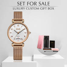 Sunkta 2021 relógio feminino de quartzo, relógio para mulheres de alta qualidade à prova d'água, dropshipping, malha de aço inoxidável, ouro rosa 2024 - compre barato