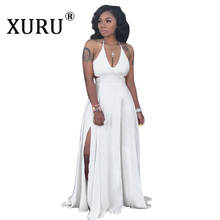 XURU Europe and America Summer Sexy Strap Dress Hot Sale Solid Color Slim Open Waist Ladies Long Dress 2024 - buy cheap