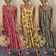 2021 y2k Women Summer Dress Printing Sexy Dress Midi Plus Size Casual Linen Loose Sleeveless printed Long Maxi Dress Sundress 2024 - buy cheap