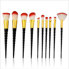 10Pcs/SET black handle Makeup Brush Set Foundation Blusher lip Concealer Eyeshadow Eyeliner Brush Tool Make Up Eye Brush Set DFD 2024 - buy cheap