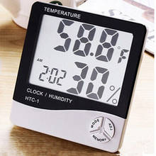Indoor LCD Electronic Temperature Humidity Meter Digital Thermometer Hygrometer Weather Station with Alarm Clock Large Screen 2024 - buy cheap