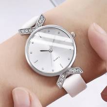 Reloj de cuarzo de lujo para Mujer, pulsera elegante de aleación con esfera Simple, diamante, banda de cuero, informal 2024 - compra barato