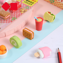 1Set Cute Dessert Food Eraser Easy Pencils Cleaning Drawing Sketch Writing Rubber For Girls Kids Student School Stationery Gifts 2024 - buy cheap