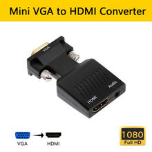 Cable adaptador VGA a HDMI con Aduio HD 1080p macho a Famale VGA2HDMI AV Video para PC, portátil, Monitor, TV, VGA-HDMI 2024 - compra barato