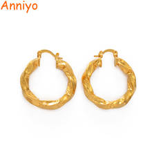 Anniyo 3CM African Stud Earrings for Women,Gold Color Round Twisted Earring Arab Ethiopian Jewelry Wedding Party Gift #240106 2024 - buy cheap