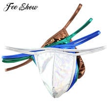 Shiny Metallic Bikini Briefs Sexy Panties Lingerie Hot Erotic Low Rise Bulge Pouch T-Back G-string Homme Thong Gay Men Underwear 2024 - buy cheap