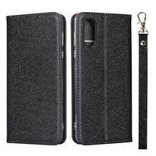 Funda de cuero PU con patrón de seda para Sharp Aquos Sense3 Plus billetera con soporte con tapa con bolsillos para tarjetas fundas con cordón 2024 - compra barato