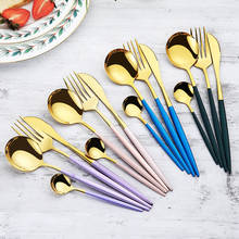 Stainless Steel Golden Cutlery Set Steak Knife Fork Coffee Spoon Teaspoon Dinner Knife Dinnerware Tableware Dinner Set 2024 - buy cheap