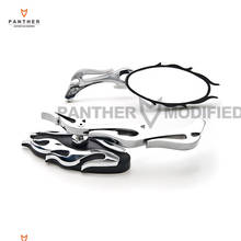Espelho retrovisor cromado para motocicleta, capa para harley sportster xl dyna softail electra glide 2024 - compre barato