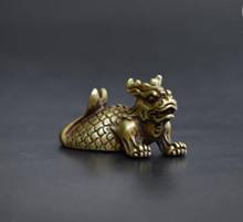 Copper Satue Collection archaize brass dragon fish small statue 2024 - buy cheap