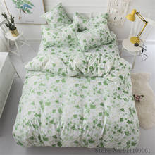 Casa têxtil verde primavera folha conjunto de cama edredon colcha capa fronha folha plana crianças adulto rei rainha gêmeo tamanho bedclothe 2024 - compre barato