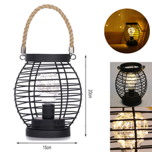 Linterna de hierro LED creativa para decoración del hogar, lámpara de mesa con batería portátil, luz festiva, novedad, 1 ud. 2024 - compra barato