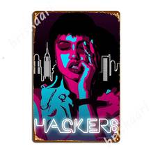 Angelina jolie-hackers sinais de metal clube casa pub garagem placas de design estanho cartazes 2024 - compre barato