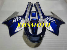 Kit de carenado personalizado para motocicleta KAWASAKI Ninja, carrocería azul plateada + regalos, ZZR1100 90 91 92 ZZR 1100 ZX11 1990 1991 1992 2024 - compra barato