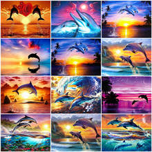 5D Diamond Embroidery Mosaic Animal DIY Full Square/Round Drill Handmade Gift Diamond Painting Dolphin Home Decoration 2024 - buy cheap