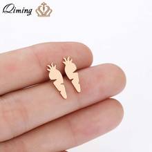 QIMING New Design Fashion Jewelry Exaggerated Fashion Personality Baby Stud Earrings For Women Crystal With Carrot Earrings 2024 - buy cheap