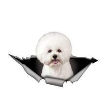 Beautiful Car Sticker 3D Pet Bichon Frise Animal Decal Car Window Accessories Car Styling PVC 13cm X 8cm 2024 - buy cheap