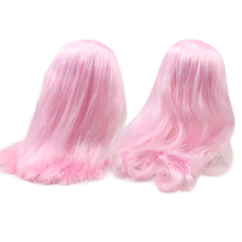 DBS blyth doll icy wig only rbl scalp and dome shiny pink hair straight hair wavy hair DIY accessory anime 2024 - buy cheap