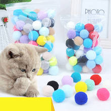 Bola de juguete para gato, juguete interactivo de 0,98 pulgadas, creativo, colorido, bonito y divertido, Bola de felpa elástica, suministros para gato 2024 - compra barato