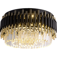 Lustre de luxo moderno, preto, dourado, grande, luminária de cristal, sala de estar, quarto, led 2024 - compre barato