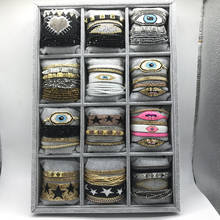 Bluestar bracelete de olho turco miyuki, pulseira com estrela, coração, bracelete de cristal, joias artesanais com borla 2024 - compre barato