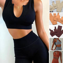 2pcs Seamless Running Yoga Set Sportswear For Women Sport Suit Gym Fitness Clothing Booty Workout yoga Legging+U Shape Sport Bra 2024 - buy cheap